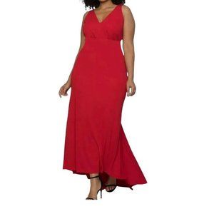 new eloquii holiday red hi low maxi gown dress all sizes